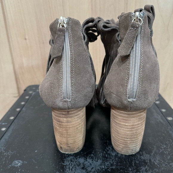 MATIKO SUEDE Morgan FRINGE Sandals HEELS Size 41 Boho - Picture 5 of 16